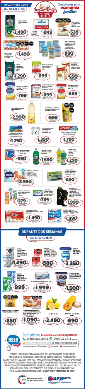 Catálogo Cooperativa Obrera en Neuquén | canasta RN | 2025-03-13T00:00:00.000Z - 2025-03-26T00:00:00.000Z