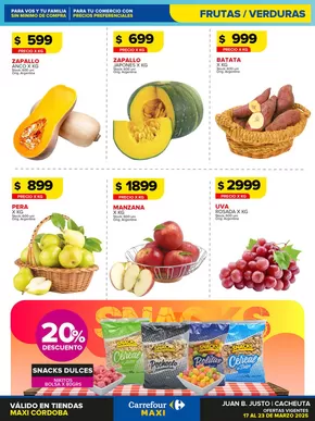 Catálogo Carrefour Maxi en Córdoba | OFERTAS FRUTAS Y VERDURAS | 2025-03-17T00:00:00.000Z - 2025-03-23T00:00:00.000Z