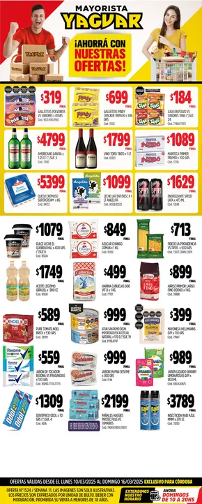 Catálogo Supermercados Yaguar en Córdoba | Grandes descuentos en productos seleccionados | 2025-03-17T00:00:00.000Z - 2025-03-22T00:00:00.000Z