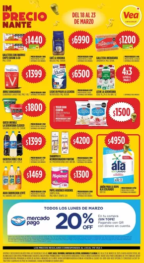 Catálogo Supermercados Vea en Salta | Supermercados Vea Im-Precio-Nante. | 2025-03-18T00:00:00.000Z - 2025-03-23T00:00:00.000Z