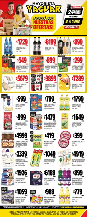 Catálogo Supermercados Yaguar en Bahía Blanca | Promociones actuales | 2025-03-24T00:00:00.000Z - 2025-03-29T00:00:00.000Z