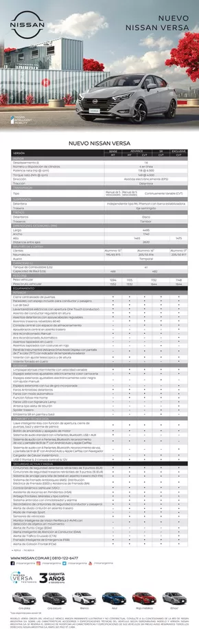 Catálogo Nissan | Versa MY23 | 2025-04-17T00:00:00.000Z - 2026-04-17T00:00:00.000Z
