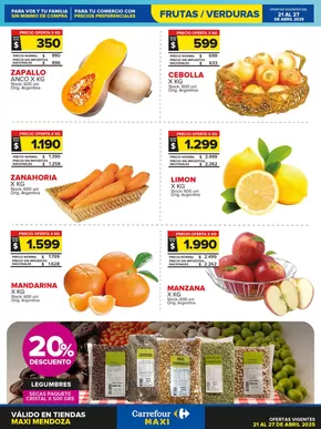 Catálogo Carrefour Maxi en Godoy Cruz | OFERTAS SEMANALES FRUTAS Y VERDURAS | 2025-04-21T00:00:00.000Z - 2025-04-27T00:00:00.000Z
