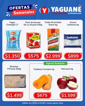 Catálogo Yaguane Supermercados en Villaguay | Ofertas Yaguane Supermercados | 2025-04-25T00:00:00.000Z - 2025-05-01T00:00:00.000Z