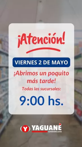 Catálogo Yaguane Supermercados en Villaguay | Ofertas Yaguane Supermercados | 2025-05-02T00:00:00.000Z - 2025-05-02T00:00:00.000Z