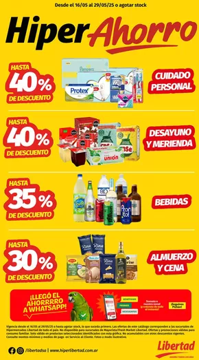 Catálogo Hiper Libertad en Córdoba | Grandes descuentos en productos seleccionados | 2025-05-16T00:00:00.000Z - 2025-05-29T00:00:00.000Z