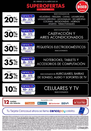 Catálogo Disco en San Bernardo (Buenos Aires) | $UPEROFERTAS EN ELECTRO, HOGAR Y TIEMPO LIBRE | 2025-05-23T00:00:00.000Z - 2025-05-28T00:00:00.000Z