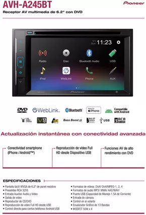 Catálogo Pioneer en Resistencia | AVH-A245BT-FICHA-TECNICA | 2025-06-26T00:00:00.000Z - 2025-07-14T00:00:00.000Z