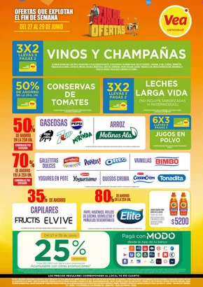 Catálogo Supermercados Vea en Río Cuarto | Ofertas fin de semana Córdoba | 2025-06-27T00:00:00.000Z - 2025-06-30T00:00:00.000Z